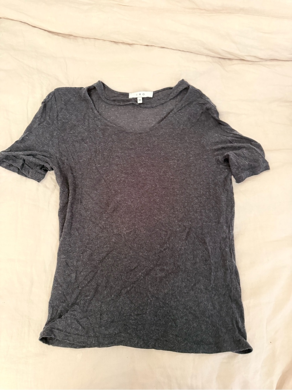 IRO Gray Imaan Short Sleeve Crewneck Tee